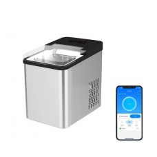 Portable Ice Maker , 9 Cubes Ready in 6min, 26lbs/24H, for Home Kitchen Party Camping, With Ice Scoop Ice Basket Stainless Silver